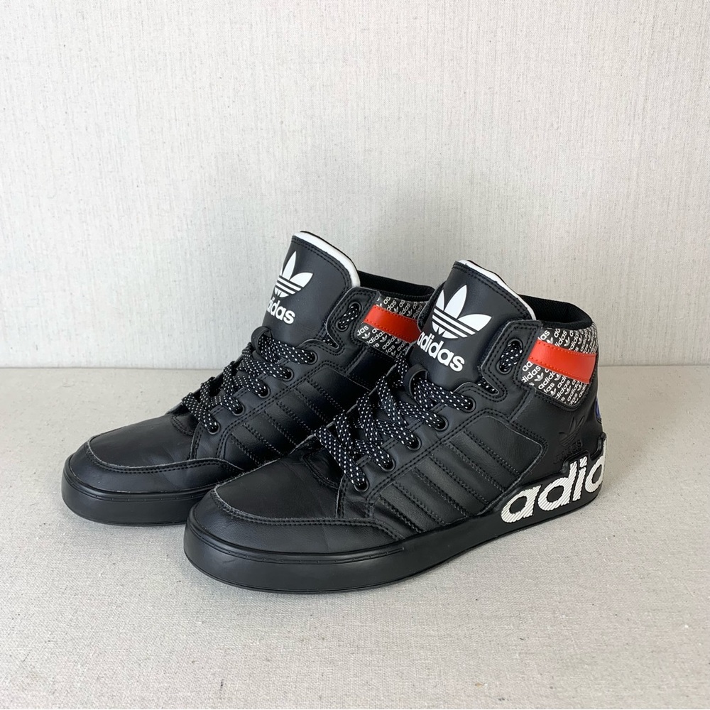Adidas~Men’s Originals Hardcourt Hi Black Active Red, Blue Athletic Shoes~Sz‎ 8 - Picture 2 of 14